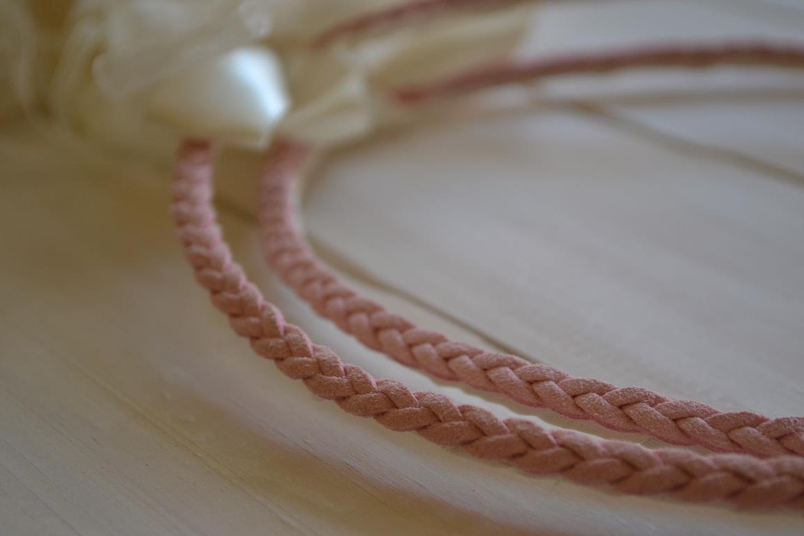 Στέφανα γάμου από σουέτ δερματίνι σε χρώμα old pink