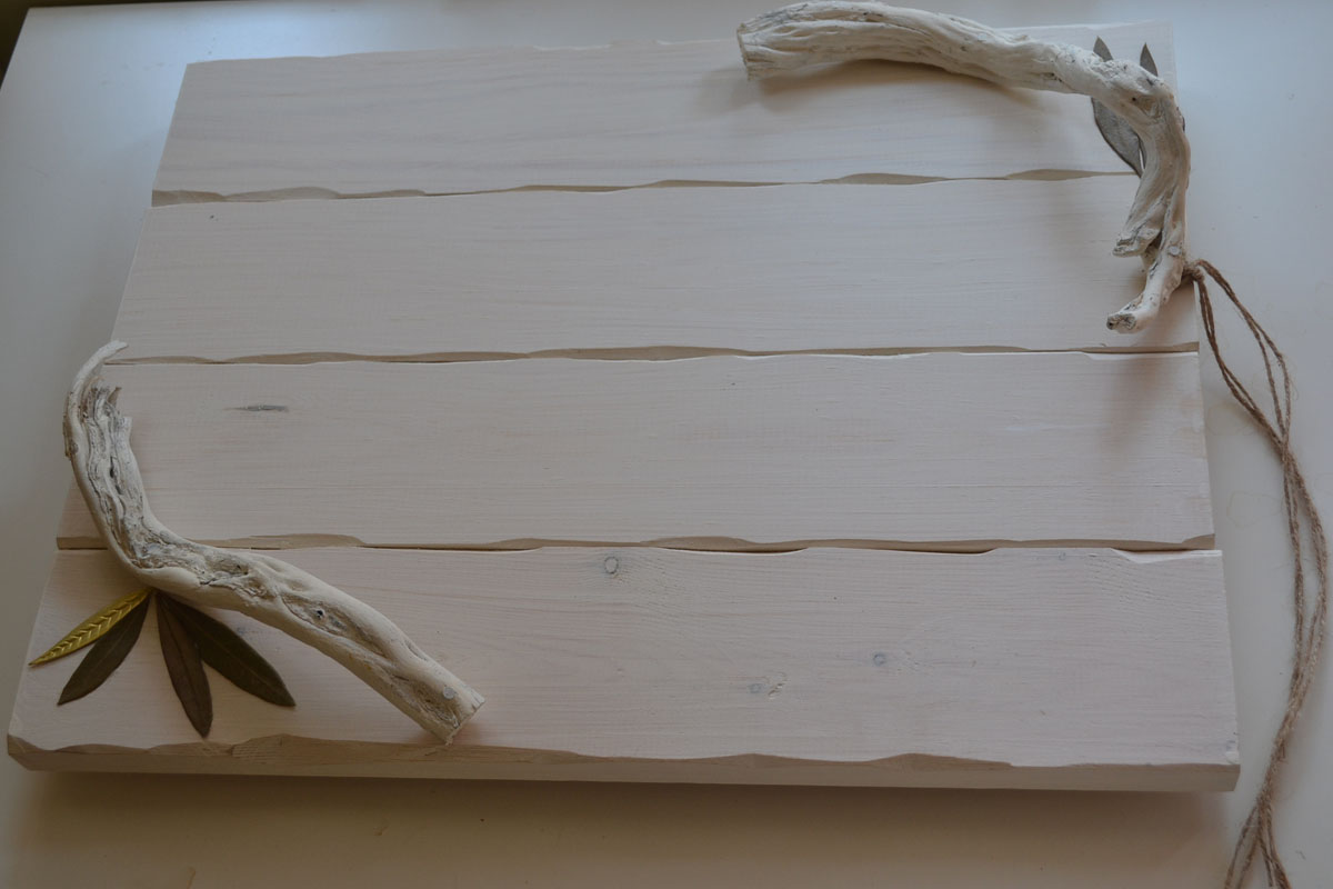 Wooden Handmade Tray Decorated with Driftwood Handles